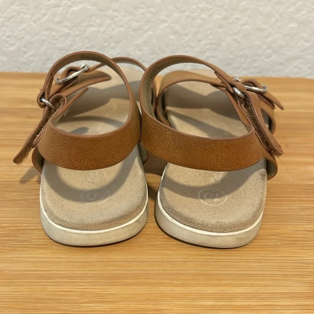 Tan Girl's Adjustable Sandals